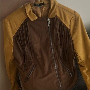 Brown and Yellow Fringe Jacket